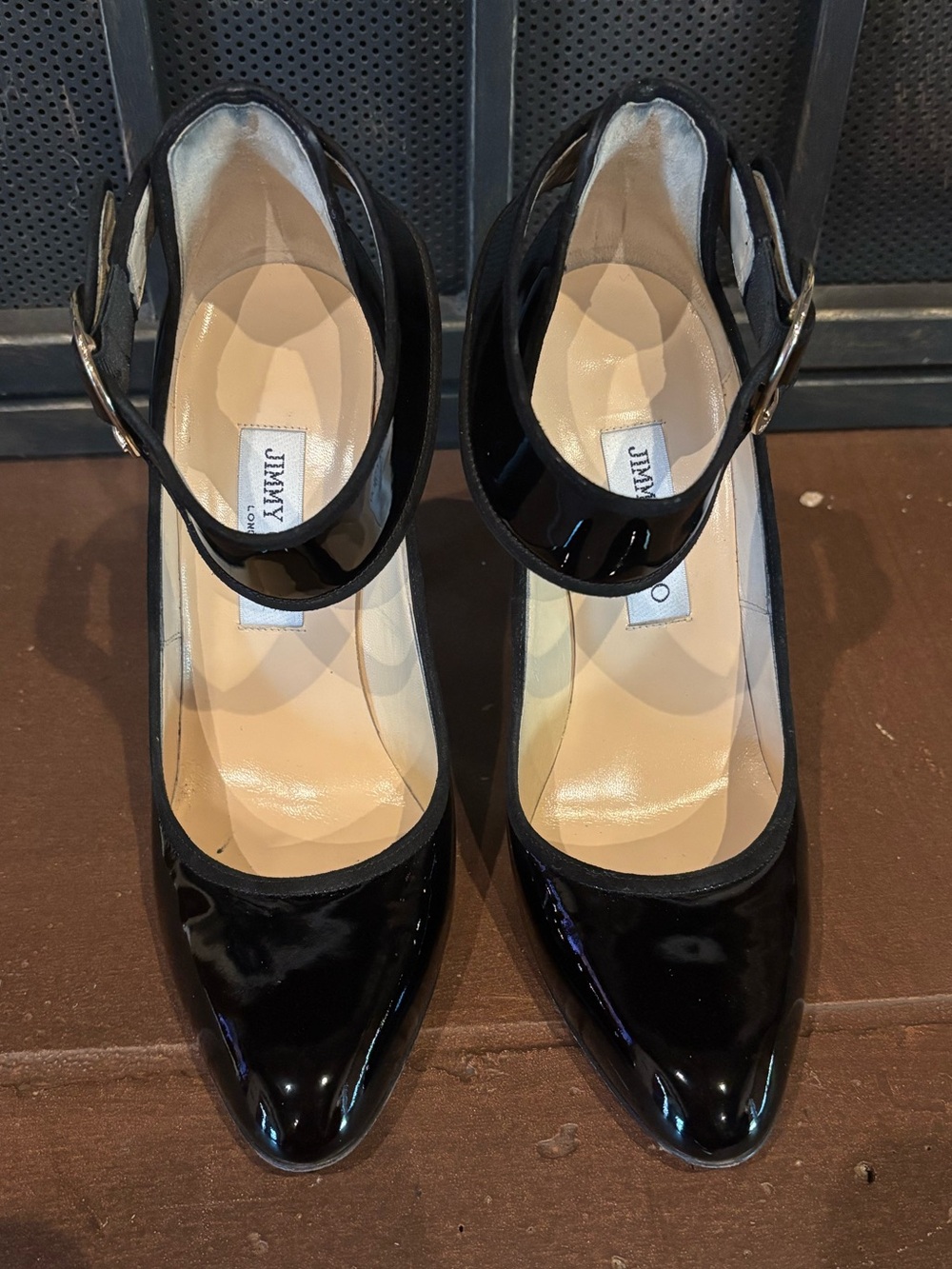Jimmy Choo Black Patent Leather Heels with Buckle - Picture 3 of 10